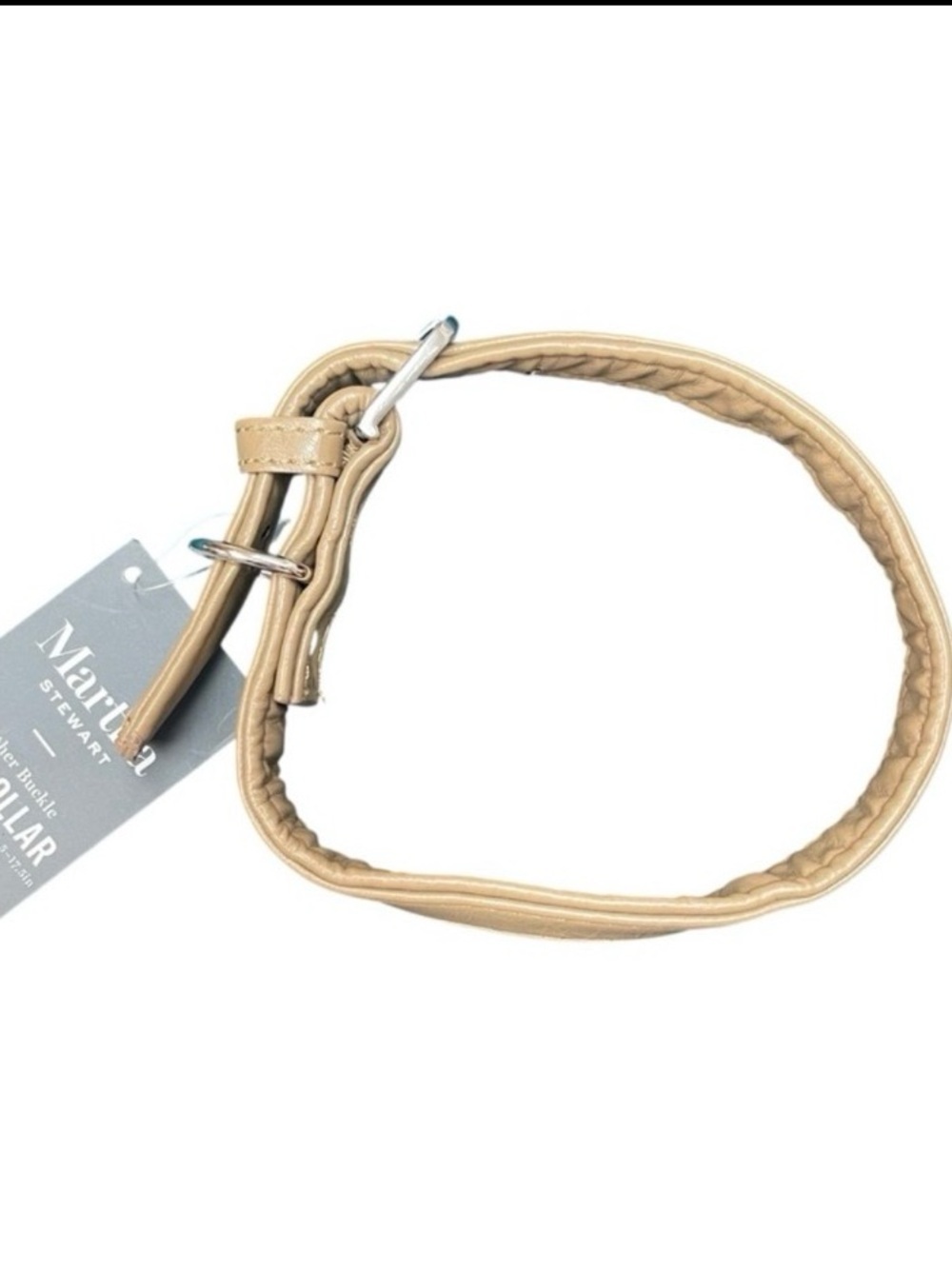 MS Vegan Leather Buckle Dog/Cat Collar Tan